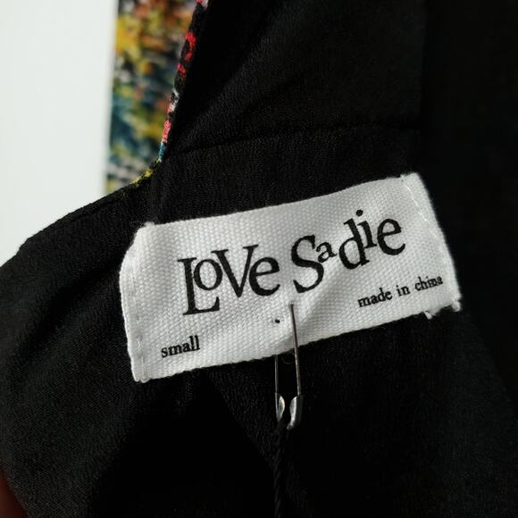 Love Sadie Abstract Houndstooth Print Long Sleeve Fit and Flare Dress Small NWT - Picture 13 of 13